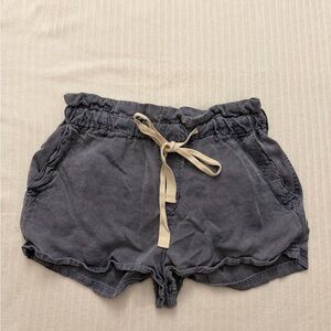 FP Movement by Free People Charcoal Shorts with Cream Tie